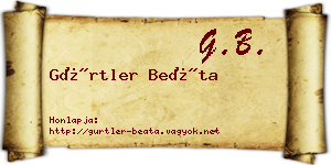 Gürtler Beáta névjegykártya