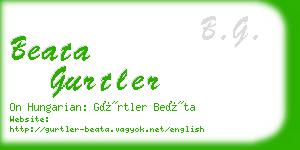 beata gurtler business card